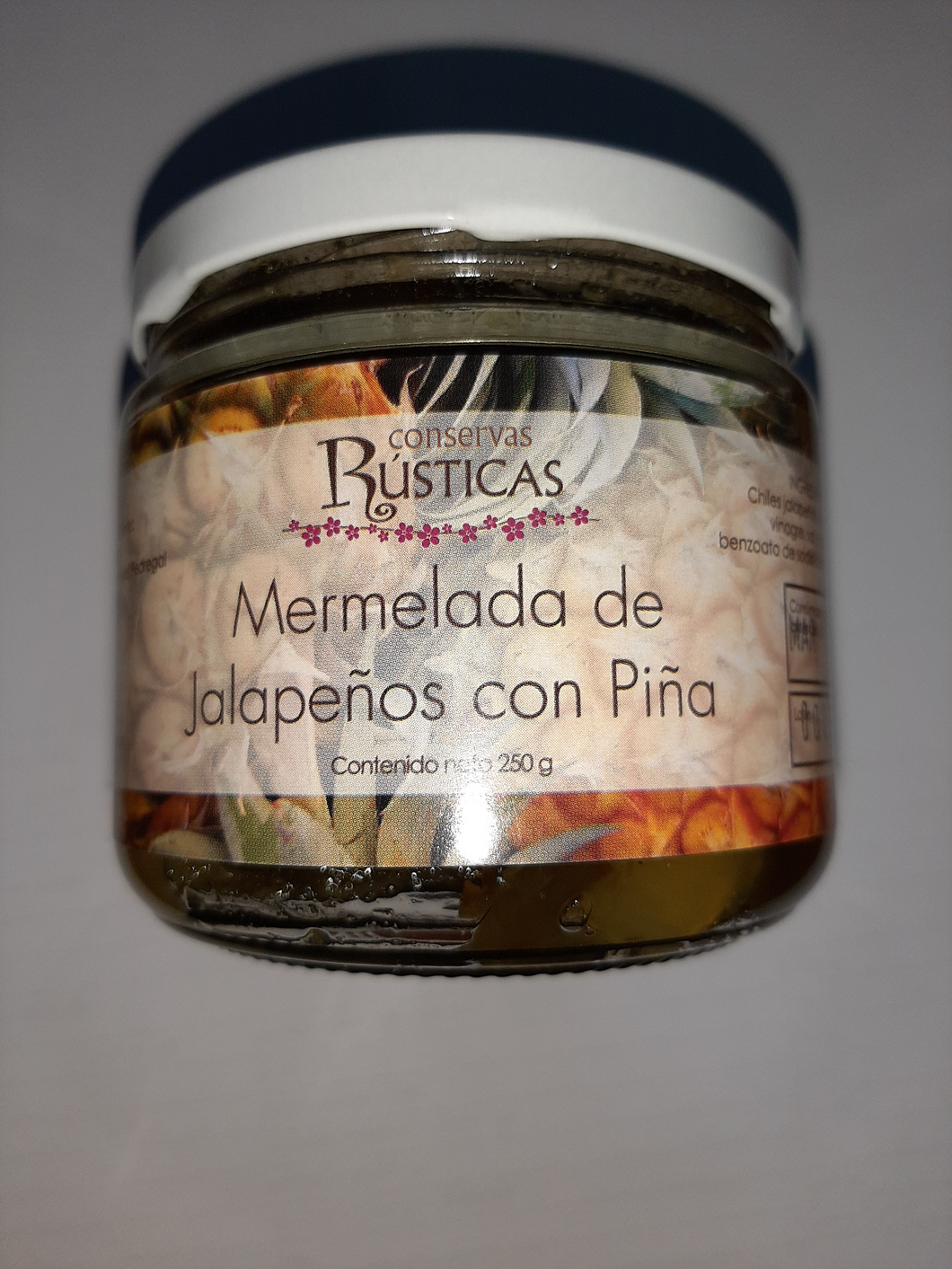 Mermelada de jalapeños con piña Conservas Rústicas 250 g