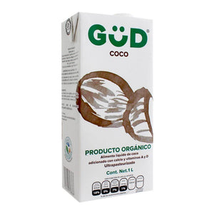 Leche de coco orgánico Güd sin azúcar 1 lt