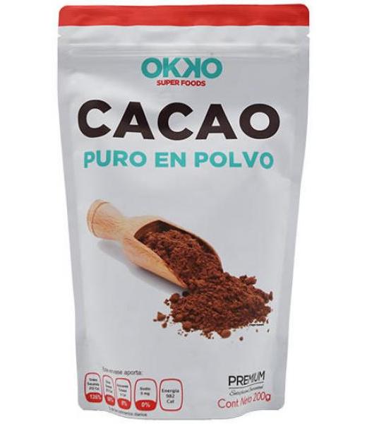 Cacao en polvo sin azúcar Okko 200 g