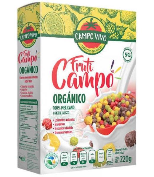 Cereal  orgánico Campo Vivo sabor frutas 220 g