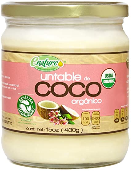 Crema de coco untable orgánica Enature 430 g