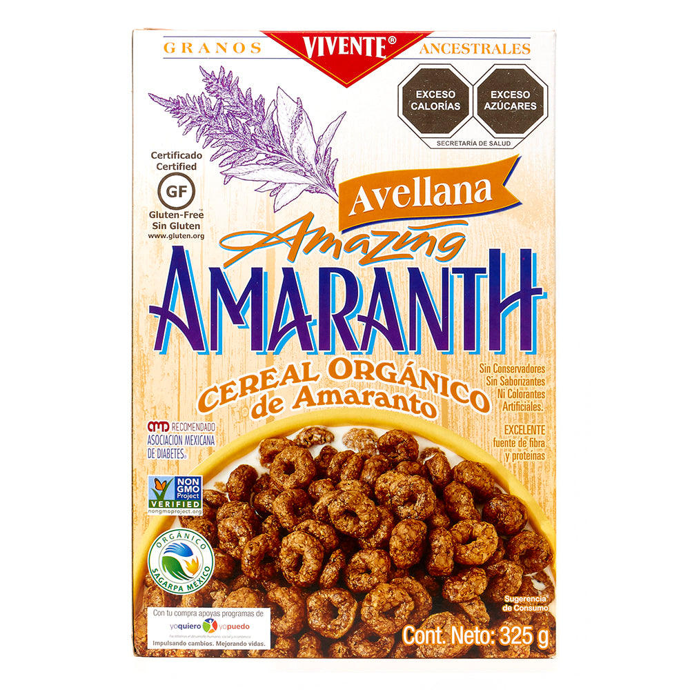 Cereal de Amaranto Orgánico Vivente avellana