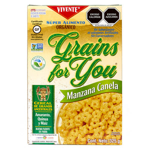 Cereal de Granos ancestrales orgánico Grains For You manzana canela 325 g