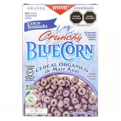 Cereal de Maíz Azul orgánico Vivente coco tostado