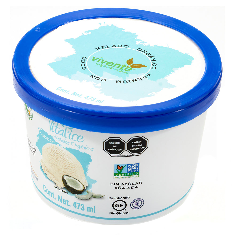 Helado orgánico de coco 473 ml