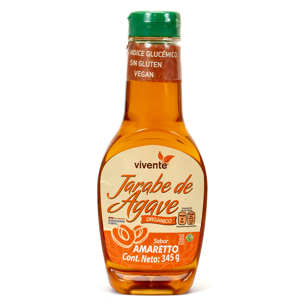 Jarabe de agave orgánico de sabor Amaretto 345 g