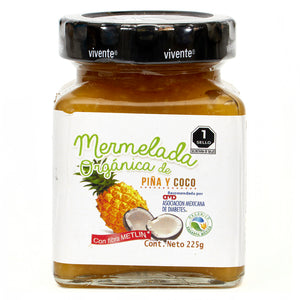 Mermelada orgánica de piña coco 225 g