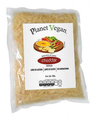 Queso vegano tipo cheddar rallado Planet Vegan 300 g