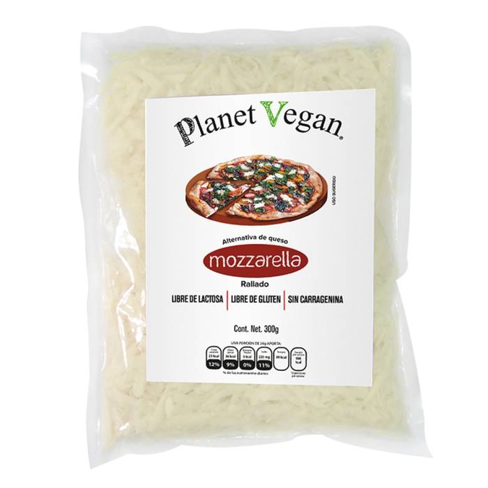 Queso vegano tipo mozzarella rallado Planet Vegan 300 g