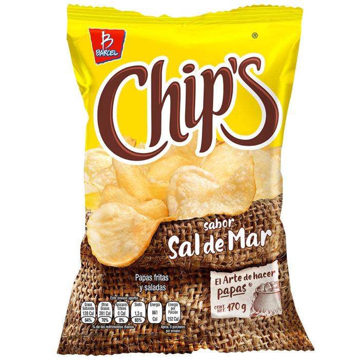 Papas Chip's sabor sal de mar 170 g