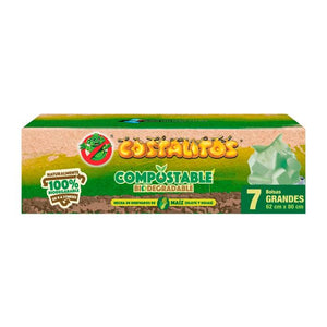 Bolsa para basura Costalitos compostable biodegradable grande 7 pzas