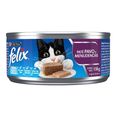 Alimento para gato Felix sabor paté de pavo y menudencias 156 g