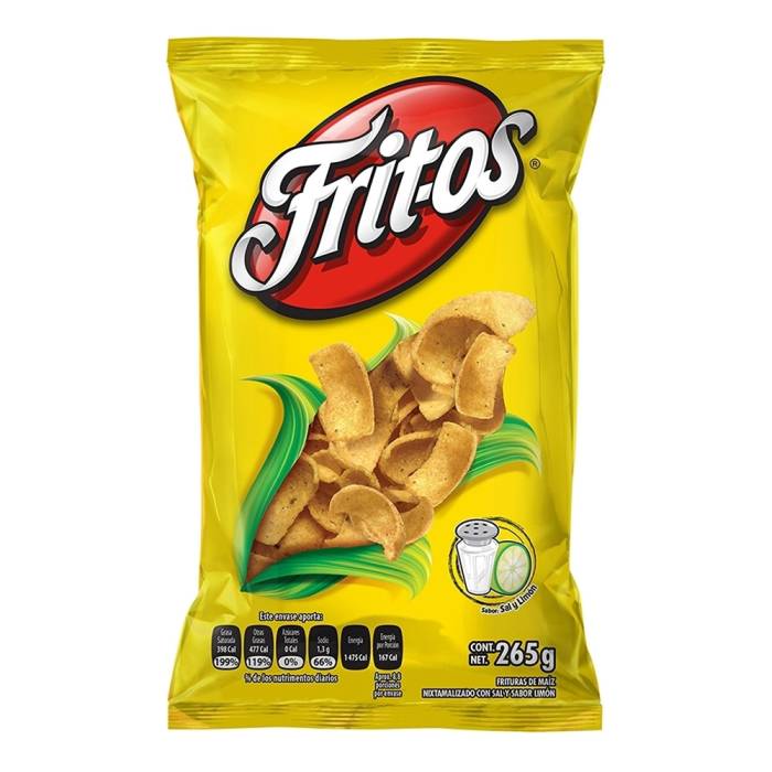 Fritos Sabritas sabor sal y limón 265 g