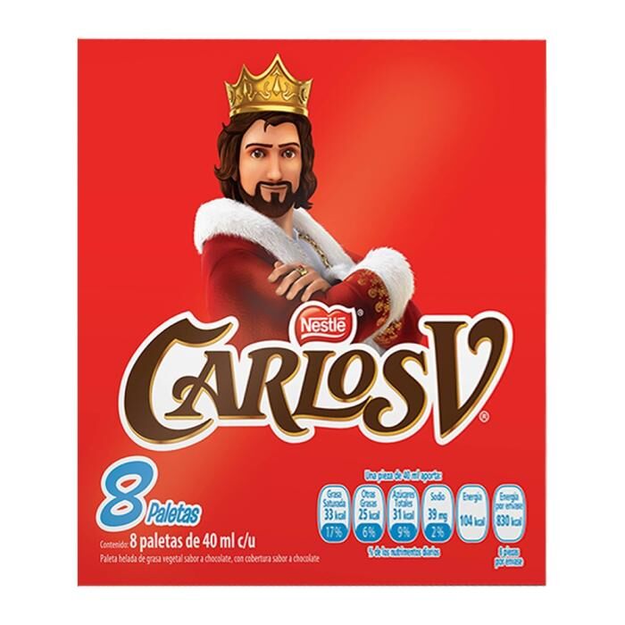 Paleta helada Nestlé Carlos V 8 pzas
