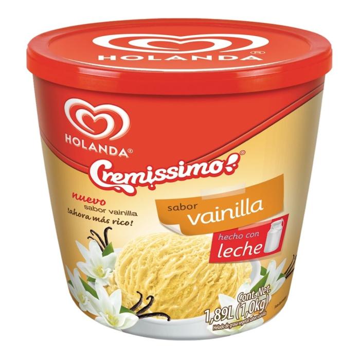 Helado Holanda sabor vainilla 1.89 lt