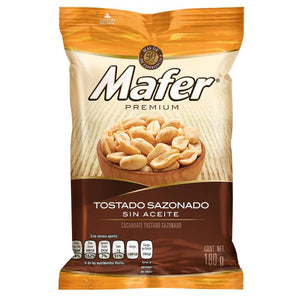 Cacahuates Mafer premium tostado sazonado sin aceite 180 g