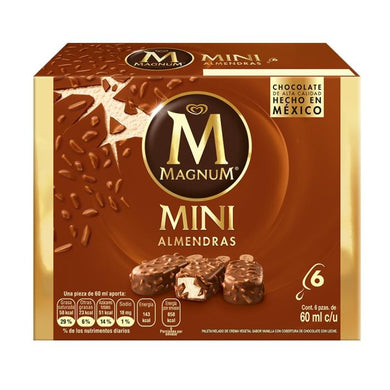 Paleta helada Holanda Magnum mini almendras 6 pzas 60 ml c/u