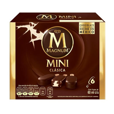Paleta helada Holanda Magnum mini clásica 6 pzas 60 ml c/u