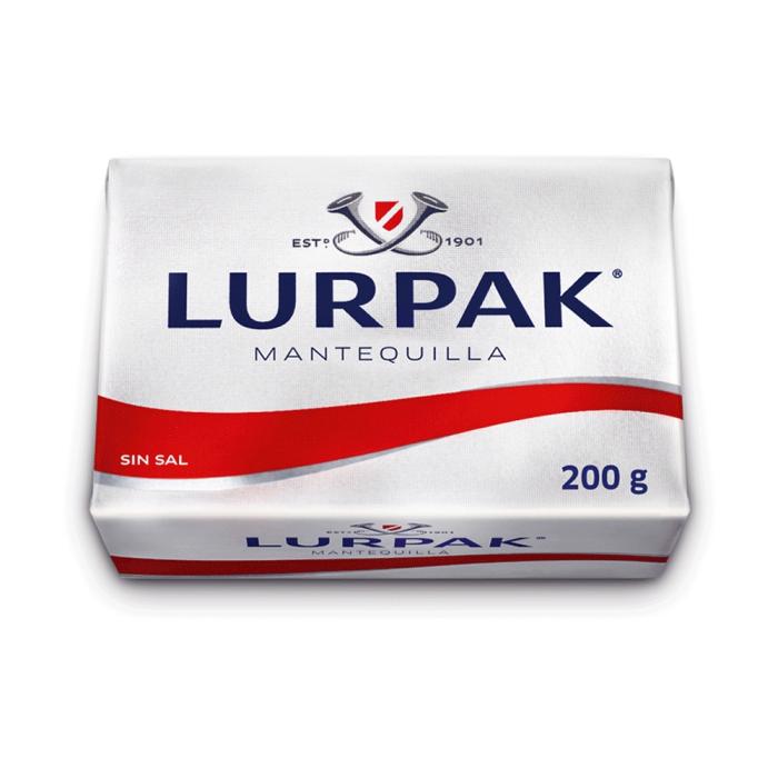 Mantequilla sin sal Lurpak en barra 200 g