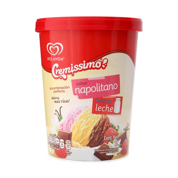 Helado Holanda Cremissimo sabor napolitano 1 l