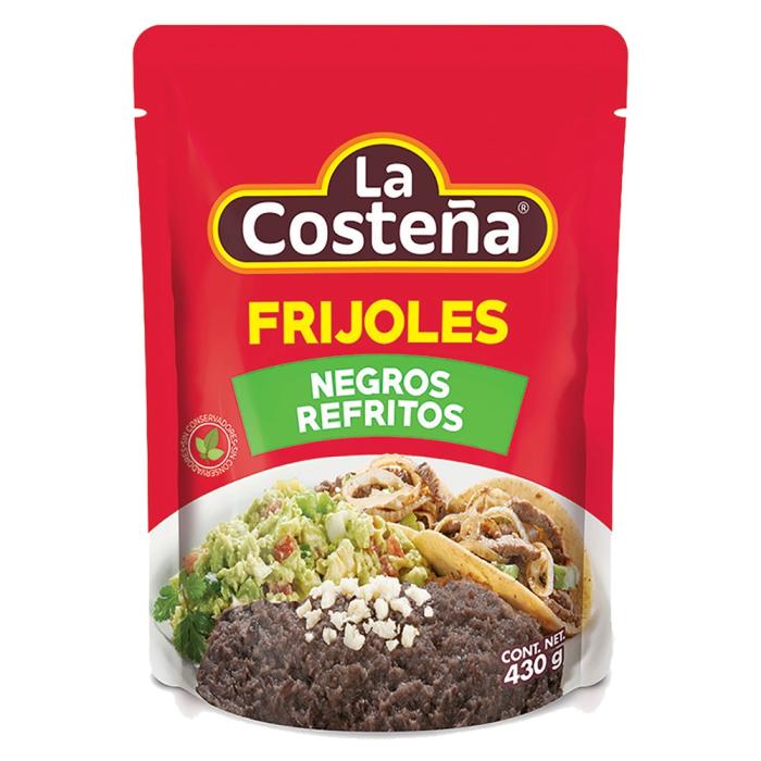Frijoles negros La Costeña refritos en bolsa 430 g