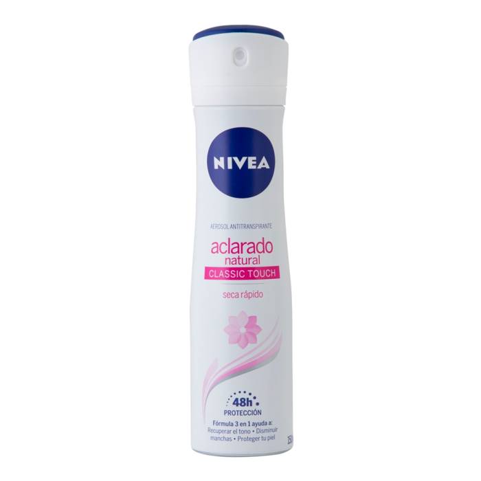 Antitranspirante Nivea aclarado natural en aerosol para dama 150 ml