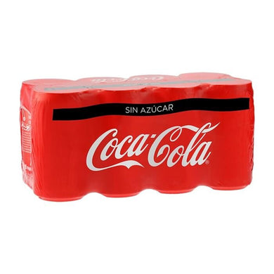 Refresco Coca Cola sin azúcar, mini latas 8 pack de 235 ml c/u
