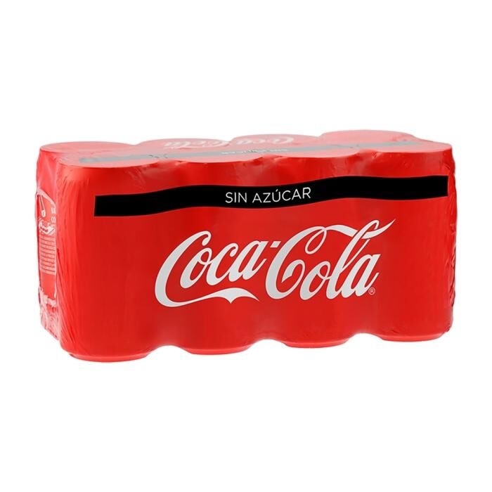 Refresco Coca Cola sin azúcar, mini latas 8 pack de 235 ml c/u