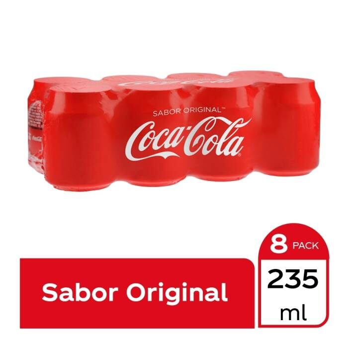 Refresco Coca Cola original mini pack 8 latas de 235 ml c/u