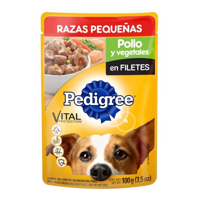 Alimento para Perro Pedigree Pollo y Vegetales Adulto Raza Pequeña 100g