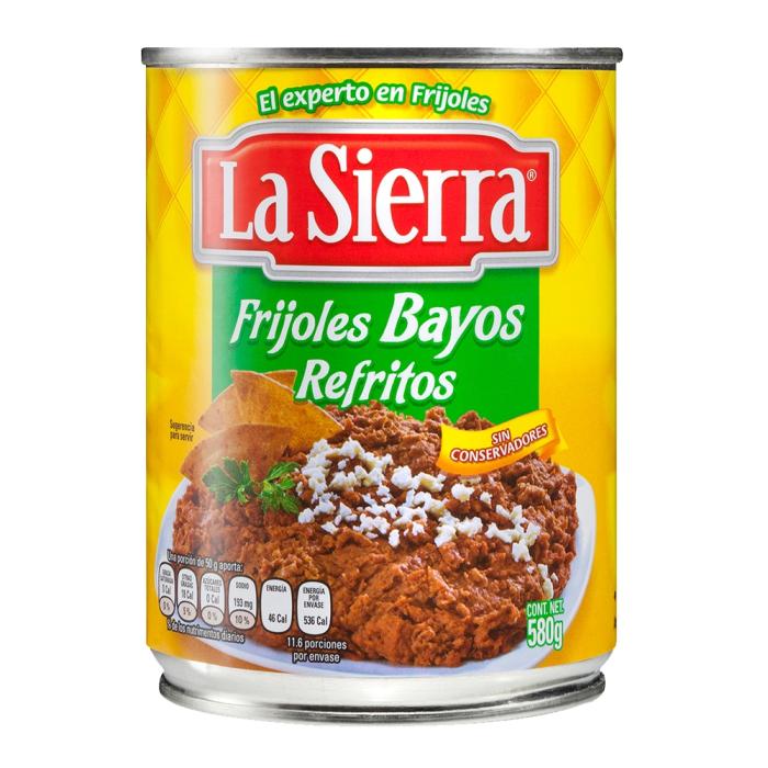 Frijoles Bayos La Sierra refritos en lata 580 g