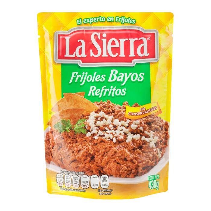 Frijoles bayos La Sierra refritos en bolsa 430 g
