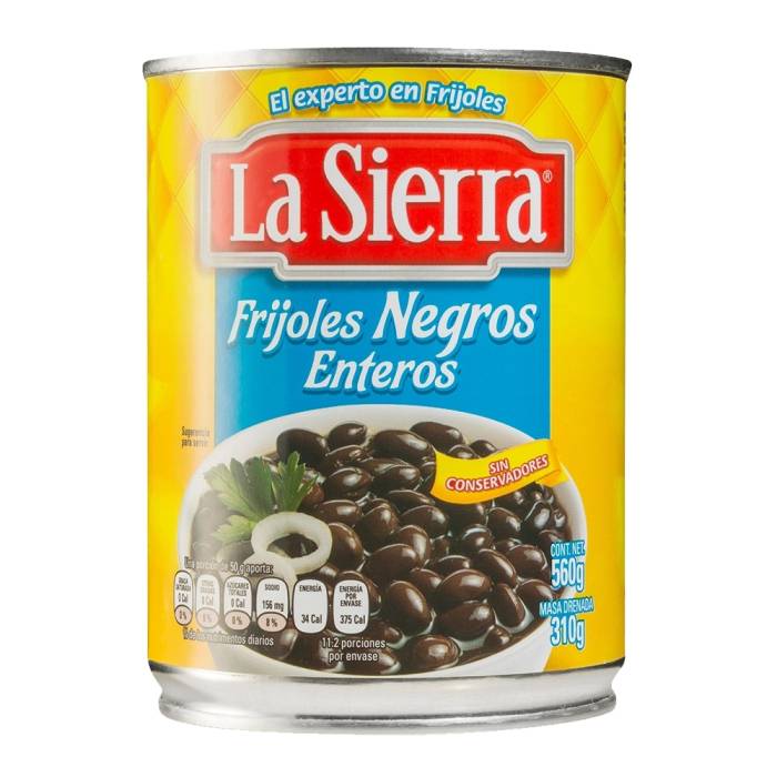 Frijoles negros La Sierra enteros en lata 560 g