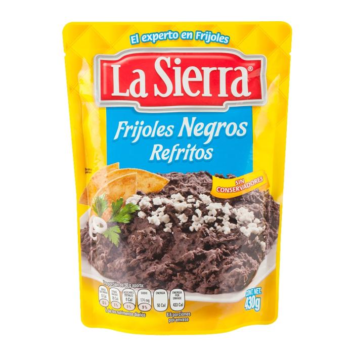 Frijoles negros La Sierra refritos en bolsa 430 g